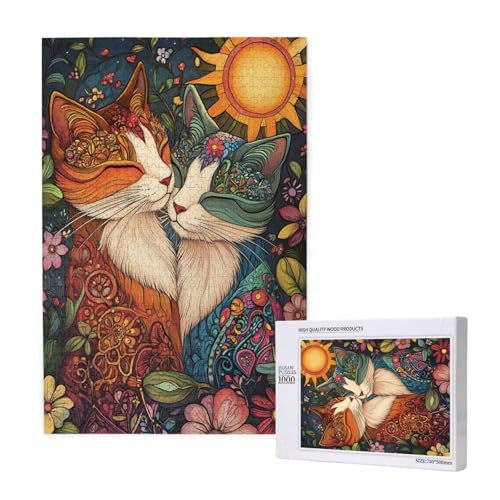 Puzzle Katze,Puzzle 6000 Teile Karikatur Holzpuzzle Erwachsene mit Geschenkbox,Schwieriges,Unterhaltsames,Herausforderndes,Geeignet für Anfänger ab 14 Jahren,Geschenke für Männer/Frauen M-1384 von Yeogcohe