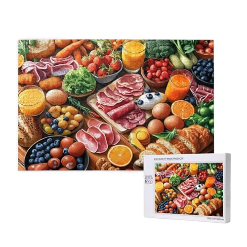 Puzzle Küche,Puzzle 300 Teile Obst Holzpuzzle Erwachsene mit Geschenkbox und Poster,Schwieriges, Unterhaltsames, Herausforderndes, Geeignet für Anfänger ab 14 Jahren,Geschenke für Männer/Frauen M-628 von Yeogcohe