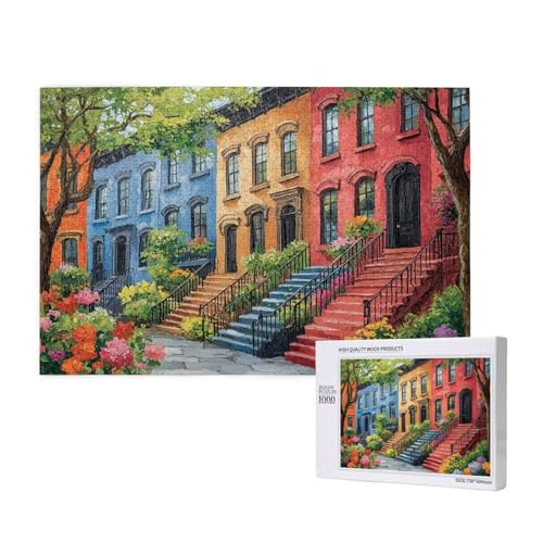 Puzzle Landschaft,Puzzle 1000 Teile Farbe Holzpuzzle Erwachsene mit Geschenkbox,Schwieriges,Unterhaltsames,Herausforderndes,Geeignet für Anfänger ab 14 Jahren,Geschenke für Männer/Frauen M-735 von Yeogcohe