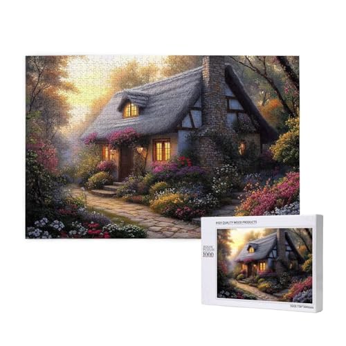 Puzzle Landschaft,Puzzle 1000 Teile Garten Holzpuzzle Erwachsene mit Geschenkbox,Schwieriges,Unterhaltsames,Herausforderndes,Geeignet für Anfänger ab 14 Jahren,Geschenke für Männer/Frauen M-702 von Yeogcohe