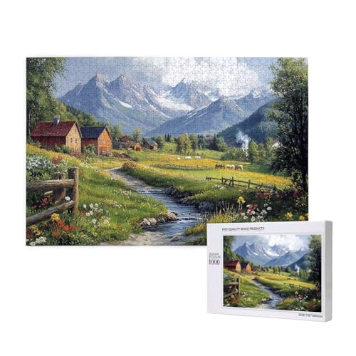 Puzzle Landschaft,Puzzle 4000 Teile Natur Holzpuzzle Erwachsene mit Geschenkbox,Schwieriges,Unterhaltsames,Herausforderndes,Geeignet für Anfänger ab 14 Jahren,Geschenke für Männer/Frauen M-818 von Yeogcohe