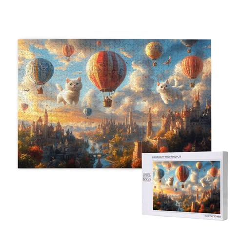 Puzzle Landschaft,Puzzle 6000 Teile Heißluftballon Holzpuzzle Erwachsene mit Geschenkbox,Schwieriges,Unterhaltsames,Herausforderndes,Geeignet für Anfänger ab 14 Jahren,Geschenke Männer/Frauen M-741 von Yeogcohe