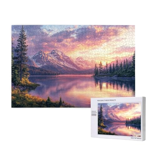 Puzzle Landschaft,Puzzle 6000 Teile Sonnenuntergang Holzpuzzle Erwachsene mit Geschenkbox,Schwieriges,Unterhaltsames,Herausforderndes,Geeignet für Anfänger ab 14 Jahren,Geschenke Männer/Frauen M-994 von Yeogcohe