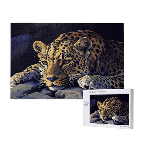Puzzle Leopard,Puzzle 300 Teile Tier Holzpuzzle Erwachsene mit Geschenkbox und Poster,Schwieriges,Unterhaltsames,Herausforderndes,Geeignet für Anfänger ab 14 Jahren,Geschenke für Männer/Frauen M-533 von Yeogcohe