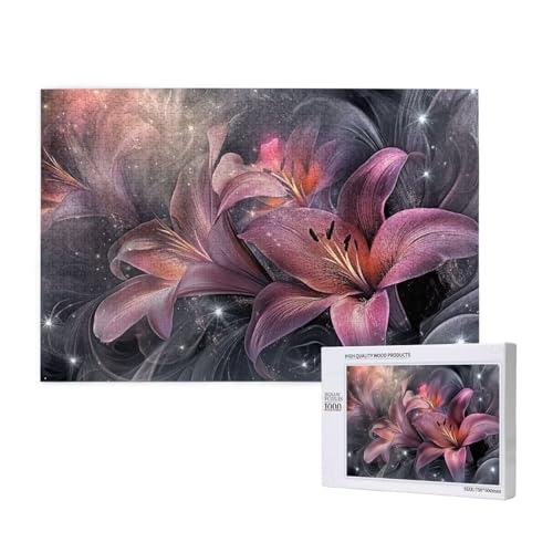 Puzzle Lilie,Puzzle 300 Teile Blume Holzpuzzle Erwachsene mit Geschenkbox und Poster,Schwieriges,Unterhaltsames,Herausforderndes,Geeignet für Anfänger ab 14 Jahren,Geschenke für Männer/Frauen M-1060 von Yeogcohe