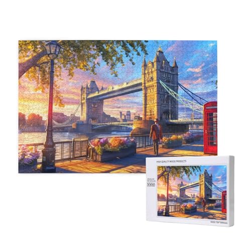 Puzzle London,Puzzle 4000 Teile Landschaft Holzpuzzle Erwachsene mit Geschenkbox,Schwieriges,Unterhaltsames,Herausforderndes,Geeignet für Anfänger ab 14 Jahren,Geschenke für Männer/Frauen M-674 von Yeogcohe
