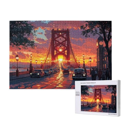 Puzzle London,Puzzle 6000 Teile Sonnenuntergang Holzpuzzle Erwachsene mit Geschenkbox,Schwieriges,Unterhaltsames,Herausforderndes,Geeignet für Anfänger ab 14 Jahren,Geschenke für Männer/Frauen M-662 von Yeogcohe