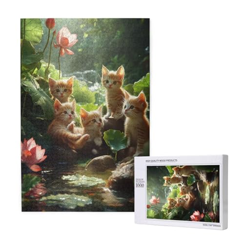 Puzzle Lotus,Puzzle 2000 Teile Katze Holzpuzzle Erwachsene mit Geschenkbox und Poster,Schwieriges,Unterhaltsames,Herausforderndes,Geeignet für Anfänger ab 14 Jahren,Geschenke für Männer/Frauen M-1100 von Yeogcohe