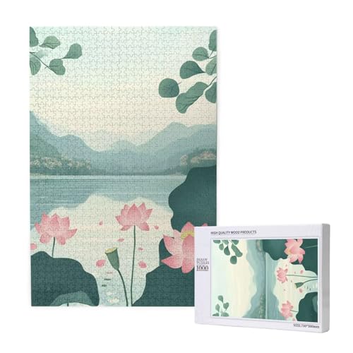 Puzzle Lotus,Puzzle 2000 Teile Landschaft Holzpuzzle Erwachsene mit Geschenkbox,Schwieriges,Unterhaltsames,Herausforderndes,Geeignet für Anfänger ab 14 Jahren,Geschenke für Männer/Frauen M-1625 von Yeogcohe