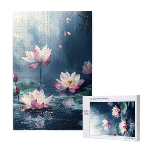 Puzzle Lotus,Puzzle 4000 Teile Blume Holzpuzzle Erwachsene mit Geschenkbox und Poster,Schwieriges,Unterhaltsames,Herausforderndes,Geeignet für Anfänger ab 14 Jahren,Geschenke für Männer/Frauen M-1899 von Yeogcohe