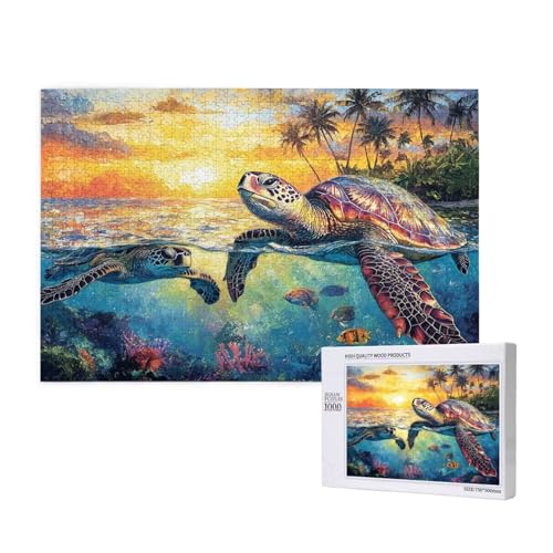 Puzzle Meeresschildkröten,Puzzle 6000 Teile Tier Holzpuzzle Erwachsene mit Geschenkbox,Schwieriges,Unterhaltsames,Herausforderndes,Geeignet für Anfänger ab 14 Jahren,Geschenke für Männer/Frauen M-937 von Yeogcohe