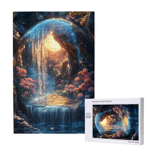Puzzle Mond,Puzzle 1000 Teile Fallen Holzpuzzle Erwachsene mit Geschenkbox und Poster,Schwieriges,Unterhaltsames,Herausforderndes,Geeignet für Anfänger ab 14 Jahren,Geschenke für Männer/Frauen M-1483 von Yeogcohe