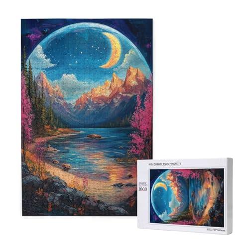 Puzzle Mond,Puzzle 300 Teile Landschaft Holzpuzzle Erwachsene mit Geschenkbox und Poster,Schwieriges,Unterhaltsames,Herausforderndes,Geeignet für Anfänger ab 14 Jahren,Geschenke für Frauen M-1549 Puzzle Mond,Puzzle 300 Teile Landschaft Holzpuzzle Erwachsene mit Geschenkbox und Poster,Schwieriges,Unterhaltsames,Herausforderndes,Geeignet für Anfänger ab 14 Jahren,Geschenke für Frauen M-1549 von Yeogcohe