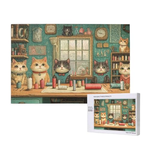 Puzzle Nähmaschine,Puzzle 2000 Teile Katze Holzpuzzle Erwachsene mit Geschenkbox,Schwieriges,Unterhaltsames,Herausforderndes,Geeignet für Anfänger ab 14 Jahren,Geschenke für Männer/Frauen M-273 Puzzle Nähmaschine,Puzzle 2000 Teile Katze Holzpuzzle Erwachsene mit Geschenkbox,Schwieriges,Unterhaltsames,Herausforderndes,Geeignet für Anfänger ab 14 Jahren,Geschenke für Männer/Frauen M-273 von Yeogcohe