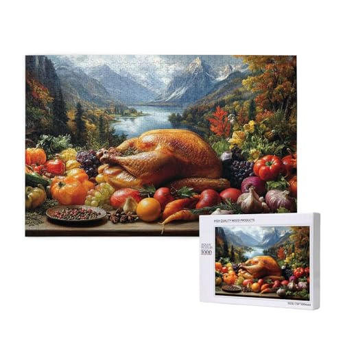 Puzzle Obst,Puzzle 1000 Teile Landschaft Holzpuzzle Erwachsene mit Geschenkbox und Poster,Schwieriges,Unterhaltsames,Herausforderndes,Geeignet für Anfänger ab 14 Jahren,Geschenke für Frauen M-851 von Yeogcohe