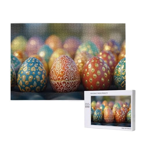 Puzzle Ostern,Puzzle 1000 Teile Ostereier Holzpuzzle Erwachsene mit Geschenkbox und Poster,Schwieriges,Unterhaltsames,Herausforderndes,Geeignet für Anfänger ab 14 Jahren,Geschenke für Frauen M-49 Puzzle Ostern,Puzzle 1000 Teile Ostereier Holzpuzzle Erwachsene mit Geschenkbox und Poster,Schwieriges,Unterhaltsames,Herausforderndes,Geeignet für Anfänger ab 14 Jahren,Geschenke für Frauen M-49 von Yeogcohe