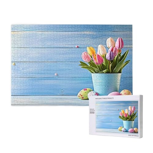 Puzzle Ostern,Puzzle 4000 Teile Tulpe Holzpuzzle Erwachsene mit Geschenkbox und Poster,Schwieriges,Unterhaltsames,Herausforderndes,Geeignet für Anfänger ab 14 Jahren,Geschenke für Männer/Frauen M-514 von Yeogcohe