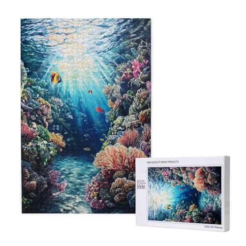 Puzzle Ozean,Puzzle 2000 Teile Koralle Holzpuzzle Erwachsene mit Geschenkbox und Poster,Schwieriges,Unterhaltsames,Herausforderndes,Geeignet für Anfänger ab 14 Jahren,Geschenke für Frauen M-1736 von Yeogcohe