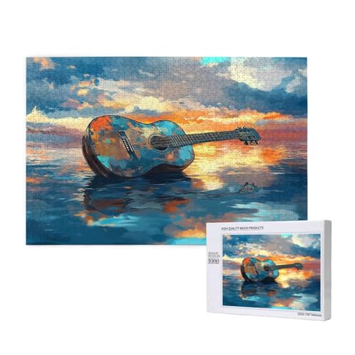 Puzzle Ozean,Puzzle 300 Teile Gitarre Holzpuzzle Erwachsene mit Geschenkbox und Poster,Schwieriges,Unterhaltsames,Herausforderndes,Geeignet für Anfänger ab 14 Jahren,Geschenke für Männer/Frauen M-526 von Yeogcohe