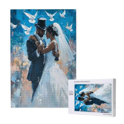 Puzzle Paar,Puzzle 1000 Teile Tier Holzpuzzle Erwachsene mit Geschenkbox und Poster,Schwieriges, Unterhaltsames, Herausforderndes, Geeignet für Anfänger ab 14 Jahren,Geschenke für Männer/Frauen M-1789 von Yeogcohe