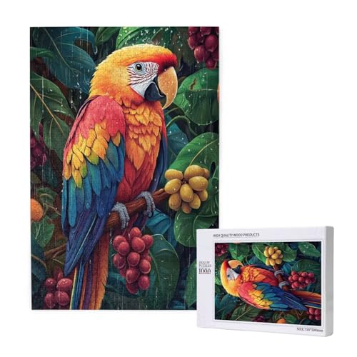 Puzzle Papagei,Puzzle 1000 Teile Tier Holzpuzzle Erwachsene mit Geschenkbox und Poster,Schwieriges,Unterhaltsames,Herausforderndes,Geeignet für Anfänger ab 14 Jahren,Geschenke für Männer/Frauen M-1859 von Yeogcohe