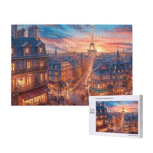 Puzzle Paris,Puzzle 2000 Teile Landschaft Holzpuzzle Erwachsene mit Geschenkbox,Schwieriges,Unterhaltsames,Herausforderndes,Geeignet für Anfänger ab 14 Jahren,Geschenke für Männer/Frauen M-909 von Yeogcohe