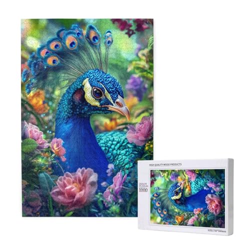 Puzzle Pfau,Puzzle 2000 Teile Blume Holzpuzzle Erwachsene mit Geschenkbox und Poster,Schwieriges,Unterhaltsames,Herausforderndes,Geeignet für Anfänger ab 14 Jahren,Geschenke für Männer/Frauen M-1940 von Yeogcohe