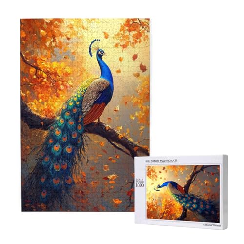 Puzzle Pfau,Puzzle 4000 Teile Herbst Holzpuzzle Erwachsene mit Geschenkbox und Poster,Schwieriges,Unterhaltsames,Herausforderndes,Geeignet für Anfänger ab 14 Jahren,Geschenke für Männer/Frauen M-1897 von Yeogcohe