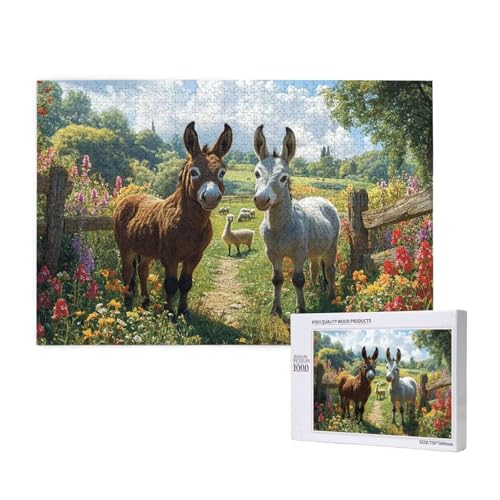 Puzzle Pferd,Puzzle 1000 Teile Tier Holzpuzzle Erwachsene mit Geschenkbox und Poster,Schwieriges, Unterhaltsames, Herausforderndes, Geeignet für Anfänger ab 14 Jahren,Geschenke für Männer/Frauen M-886 von Yeogcohe