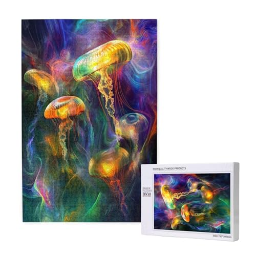 Puzzle Qualle,Puzzle 4000 Teile Tier Holzpuzzle Erwachsene mit Geschenkbox und Poster,Schwieriges,Unterhaltsames,Herausforderndes,Geeignet für Anfänger ab 14 Jahren,Geschenke für Männer/Frauen M-1735 von Yeogcohe
