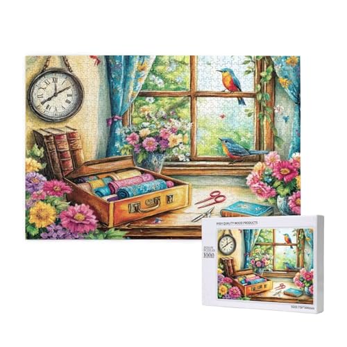 Puzzle Retro,Puzzle 6000 Teile Blume Holzpuzzle Erwachsene mit Geschenkbox und Poster,Schwieriges,Unterhaltsames,Herausforderndes,Geeignet für Anfänger ab 14 Jahren,Geschenke für Männer/Frauen M-600 von Yeogcohe