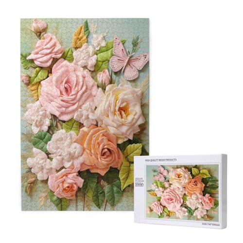 Puzzle Rose,Puzzle 4000 Teile Schmetterling Holzpuzzle Erwachsene mit Geschenkbox,Schwieriges,Unterhaltsames,Herausforderndes,Geeignet für Anfänger ab 14 Jahren,Geschenke für Männer/Frauen M-1574 Puzzle Rose,Puzzle 4000 Teile Schmetterling Holzpuzzle Erwachsene mit Geschenkbox,Schwieriges,Unterhaltsames,Herausforderndes,Geeignet für Anfänger ab 14 Jahren,Geschenke für Männer/Frauen M-1574 von Yeogcohe