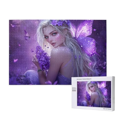 Puzzle Schmetterling,Puzzle 1000 Teile Fee Holzpuzzle Erwachsene mit Geschenkbox,Schwieriges,Unterhaltsames,Herausforderndes,Geeignet für Anfänger ab 14 Jahren,Geschenke für Männer/Frauen M-557 von Yeogcohe