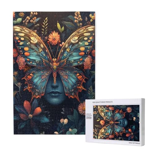 Puzzle Schmetterling,Puzzle 2000 Teile Frau Holzpuzzle Erwachsene mit Geschenkbox,Schwieriges,Unterhaltsames,Herausforderndes,Geeignet für Anfänger ab 14 Jahren,Geschenke für Männer/Frauen M-1829 von Yeogcohe