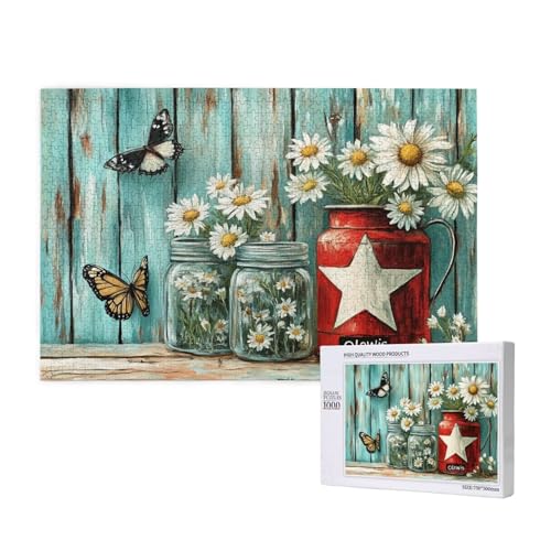 Puzzle Schmetterling,Puzzle 4000 Teile Blume Holzpuzzle Erwachsene mit Geschenkbox,Schwieriges,Unterhaltsames,Herausforderndes,Geeignet für Anfänger ab 14 Jahren,Geschenke für Männer/Frauen M-450 von Yeogcohe