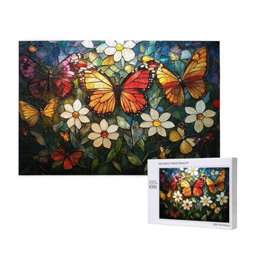 Puzzle Schmetterling,Puzzle 6000 Teile Blume Holzpuzzle Erwachsene mit Geschenkbox,Schwieriges,Unterhaltsames,Herausforderndes,Geeignet für Anfänger ab 14 Jahren,Geschenke für Männer/Frauen M-670 von Yeogcohe