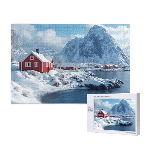 Puzzle Schneeszene,Puzzle 6000 Teile Winter Holzpuzzle Erwachsene mit Geschenkbox,Schwieriges,Unterhaltsames,Herausforderndes,Geeignet für Anfänger ab 14 Jahren,Geschenke für Männer/Frauen M-672 von Yeogcohe