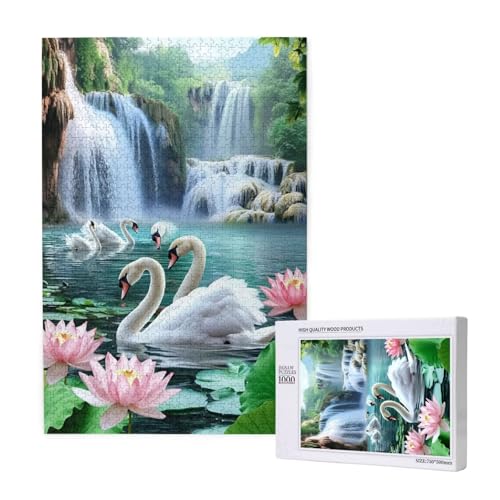 Puzzle Schwan,Puzzle 6000 Teile Fallen Holzpuzzle Erwachsene mit Geschenkbox und Poster,Schwieriges,Unterhaltsames,Herausforderndes,Geeignet für Anfänger ab 14 Jahren,Geschenke für Frauen M-1433 von Yeogcohe