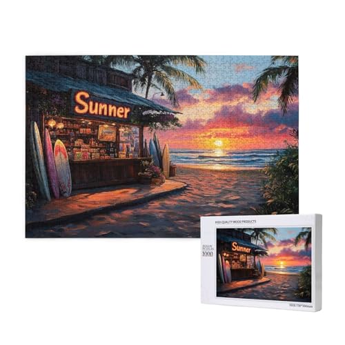Puzzle Sommer,Puzzle 2000 Teile Sonnenuntergang Holzpuzzle Erwachsene mit Geschenkbox,Schwieriges,Unterhaltsames,Herausforderndes,Geeignet für Anfänger ab 14 Jahren,Geschenke für Männer/Frauen M-878 von Yeogcohe