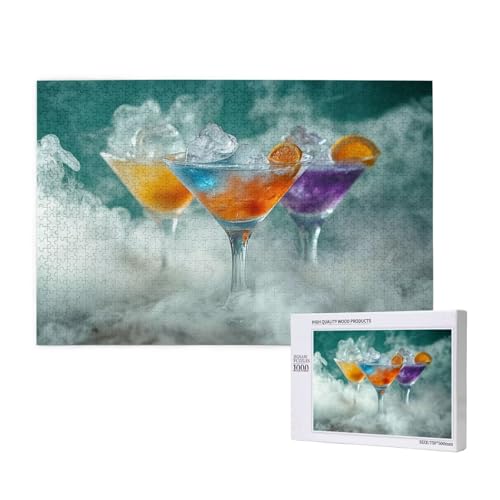 Puzzle Sommer,Puzzle 6000 Teile Cocktail Holzpuzzle Erwachsene mit Geschenkbox,Schwieriges,Unterhaltsames,Herausforderndes,Geeignet für Anfänger ab 14 Jahren,Geschenke für Männer/Frauen M-1040 von Yeogcohe