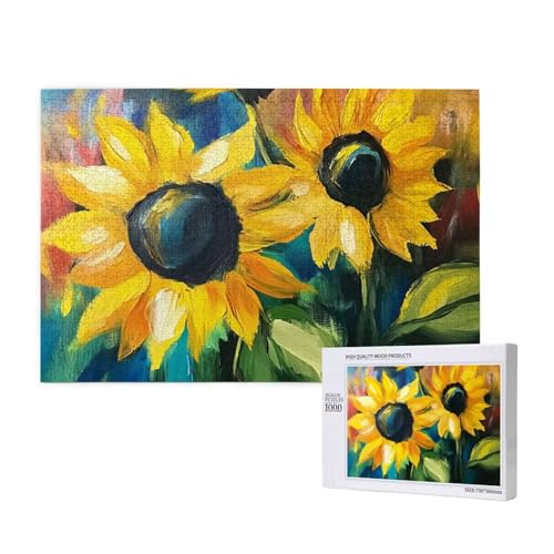 Puzzle Sonnenblume,Puzzle 2000 Teile Blume Holzpuzzle Erwachsene mit Geschenkbox,Schwieriges,Unterhaltsames,Herausforderndes,Geeignet für Anfänger ab 14 Jahren,Geschenke für Männer/Frauen M-1026 von Yeogcohe