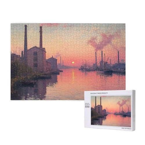 Puzzle Sonnenuntergang,Puzzle 1000 Teile Landschaft Holzpuzzle Erwachsene mit Geschenkbox,Schwieriges,Unterhaltsames,Herausforderndes,Geeignet für Anfänger ab 14 Jahren,Geschenke Männer/Frauen M-679 von Yeogcohe