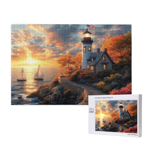Puzzle Sonnenuntergang,Puzzle 1000 Teile Leuchtturm Holzpuzzle Erwachsene mit Geschenkbox,Schwieriges,Unterhaltsames,Herausforderndes,Geeignet für Anfänger ab 14 Jahren,Geschenke Männer/Frauen M-943 Puzzle Sonnenuntergang,Puzzle 1000 Teile Leuchtturm Holzpuzzle Erwachsene mit Geschenkbox,Schwieriges,Unterhaltsames,Herausforderndes,Geeignet für Anfänger ab 14 Jahren,Geschenke Männer/Frauen M-943 von Yeogcohe