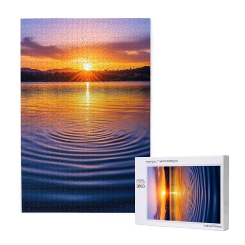 Puzzle Sonnenuntergang,Puzzle 1000 Teile Ozean Holzpuzzle Erwachsene mit Geschenkbox,Schwieriges,Unterhaltsames,Herausforderndes,Geeignet für Anfänger ab 14 Jahren,Geschenke für Männer/Frauen M-1748 von Yeogcohe