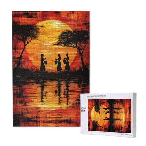 Puzzle Sonnenuntergang,Puzzle 2000 Teile Afrika Holzpuzzle Erwachsene mit Geschenkbox,Schwieriges,Unterhaltsames,Herausforderndes,Geeignet für Anfänger ab 14 Jahren,Geschenke für Männer/Frauen M-1742 von Yeogcohe
