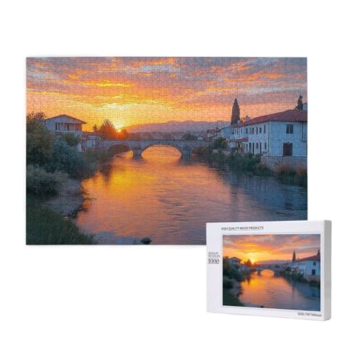 Puzzle Sonnenuntergang,Puzzle 6000 Teile Landschaft Holzpuzzle Erwachsene mit Geschenkbox,Schwieriges,Unterhaltsames,Herausforderndes,Geeignet für Anfänger ab 14 Jahren,Geschenke Männer/Frauen M-673 von Yeogcohe