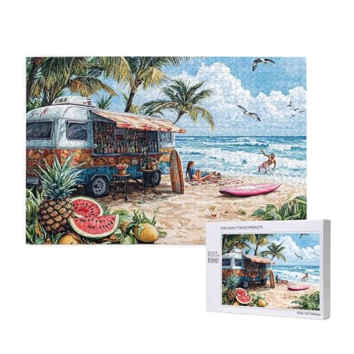 Puzzle Strand,Puzzle 2000 Teile Ozean Holzpuzzle Erwachsene mit Geschenkbox und Poster,Schwieriges,Unterhaltsames,Herausforderndes,Geeignet für Anfänger ab 14 Jahren,Geschenke für Männer/Frauen M-761 von Yeogcohe