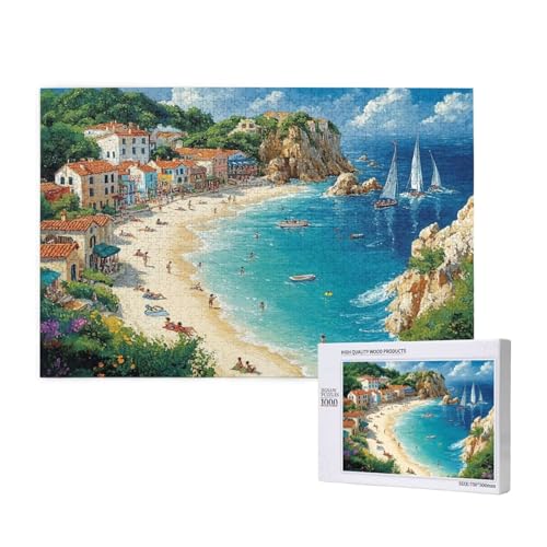 Puzzle Strand,Puzzle 6000 Teile Landschaft Holzpuzzle Erwachsene mit Geschenkbox,Schwieriges,Unterhaltsames,Herausforderndes,Geeignet für Anfänger ab 14 Jahren,Geschenke für Männer/Frauen M-762 von Yeogcohe