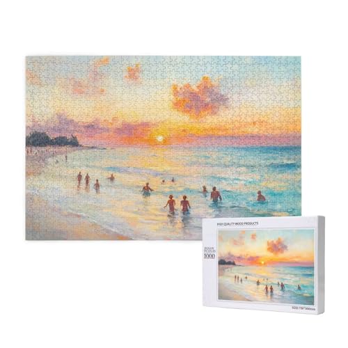 Puzzle Strand,Puzzle 6000 Teile Sonnenuntergang Holzpuzzle Erwachsene mit Geschenkbox,Schwieriges,Unterhaltsames,Herausforderndes,Geeignet für Anfänger ab 14 Jahren,Geschenke für Männer/Frauen M-1022 von Yeogcohe