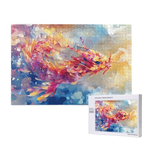 Puzzle Tier,Puzzle 1000 Teile Abstrakt Holzpuzzle Erwachsene mit Geschenkbox und Poster,Schwieriges,Unterhaltsames,Herausforderndes,Geeignet für Anfänger ab 14 Jahren,Geschenke für Frauen M-1069 von Yeogcohe